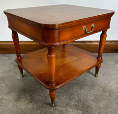 Hadleigh Nightstand with Drawer, Lower Shelf, Brass Pull