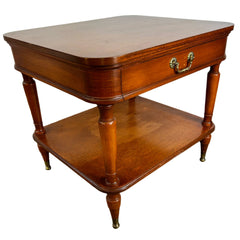 Hadleigh Nightstand with Drawer, Lower Shelf, Brass Pull