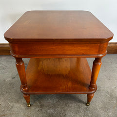 Hadleigh Nightstand with Drawer, Lower Shelf, Brass Pull