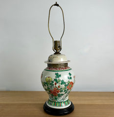 Ceramic Table Lamp, Ginger Jar, Asian, Floral