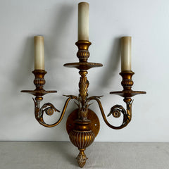 Fine Art Lamps Wall Sconce, Three Candle Light, Gilt, Ornate