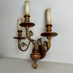 Fine Art Lamps Wall Sconce, Three Candle Light, Gilt, Ornate