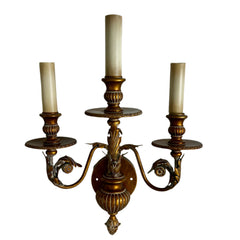 Fine Art Lamps Wall Sconce, Three Candle Light, Gilt, Ornate