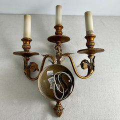 Fine Art Lamps Wall Sconce, Three Candle Light, Gilt, Ornate