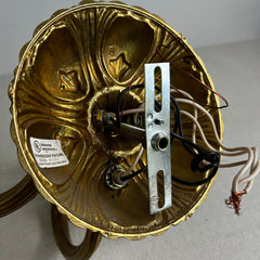 Minka Wall Sconce Light, Three Shades, Brass, Ornate