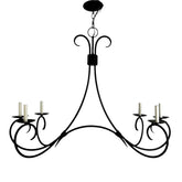 Currey & Company Chandelier, Black, Six Arm, Rectangular Shape