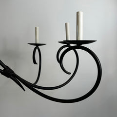 Currey & Company Chandelier, Black, Six Arm, Rectangular Shape