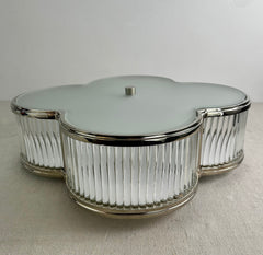 Visual Comfort Alexa Hampton Collection, Flush Mount Ceiling Light, Nickel, Clear Glass