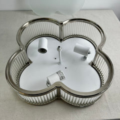 Visual Comfort Alexa Hampton Collection, Flush Mount Ceiling Light, Nickel, Clear Glass