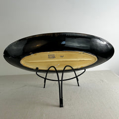 Flat Oval Drip Glaze Platter with Stand