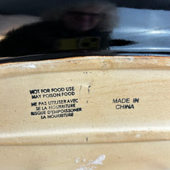 Flat Oval Drip Glaze Platter with Stand