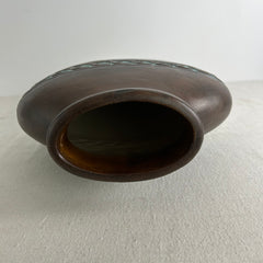 Ceramic Vase, Tall, Oval with Drip Glaze