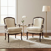 Henredon Ivory Upholstered Chairs, French Style, Pair, sku: 032308