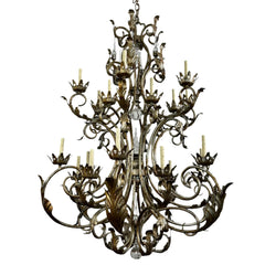 Originals 22 Crystal Chandelier, Extra Large, Silvery Gold, 24 Candle Sticks