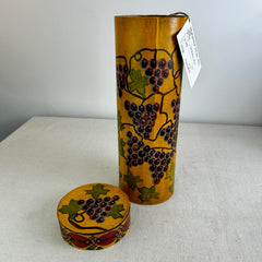 Hand Painted Wood Wine Box with Lid, Crafted in Germany, 032329
