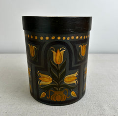 Hand Painted Wood Wedding Box, Blue with Yellow Tulips, Made in Germany