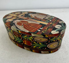 Hand Painted Wood Box with Lid, German