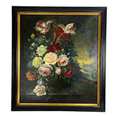 Josef Burger (1887) Original Art, Still Life, Flowers, Framed
