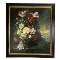 Josef Burger (1887) Original Art, Still Life, Flowers, Framed