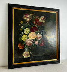 Josef Burger (1887) Original Art, Still Life, Flowers, Framed