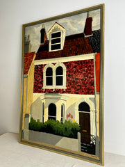 Original Art, "Home" Oil on Canvas, Framed, Signed, "Rabe", 1997