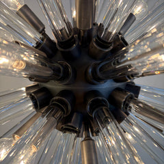 RH Restoration Hardware Starburst Chandelier, Gun Metal Finish, Acrylic Rods, Sku 033994