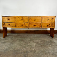 Console Table, or Wall Cabinet, Pinewood German, Eight-Drawer, Rustic, sku: 032360
