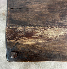 Rustic Coffee Table, Rectangle, Iron Railroad Spikes Legs, Plank Wood Top