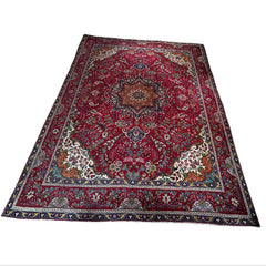 AMC Wool Area Rug, Pakistan, Red with Multi-Colored Accents, Traditional, sku: 032362