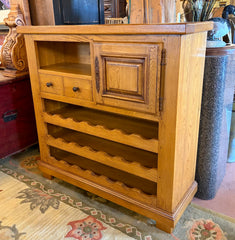 Wine Chest Made in Belgium, French Oak, 2 Drawers, Cabinet, Open Cubby, Sku 034003