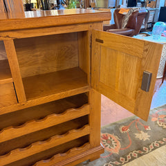 Wine Chest Made in Belgium, French Oak, 2 Drawers, Cabinet, Open Cubby, Sku 034003