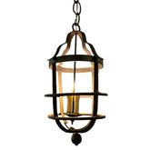 Iron Pendant Light, Rustic, Three Candle Sticks