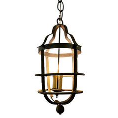 Iron Pendant Light, Rustic, Three Candle Sticks