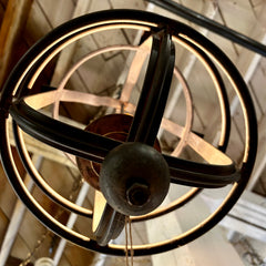 Iron Pendant Light, Rustic, Three Candle Sticks