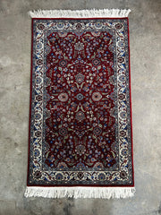 Rug, Wool, Oriental, Hand Knotted, Deep Red, Rectangle