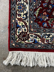 Rug, Wool, Oriental, Hand Knotted, Deep Red, Rectangle