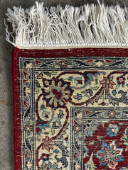 Rug, Wool, Oriental, Hand Knotted, Deep Red, Rectangle