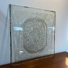 Etched Glass Panel, Antique