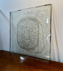 Etched Glass Panel, Antique