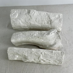 Ceramic Decorative Logs, White, Set of Three