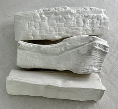 Ceramic Decorative Logs, White, Set of Three