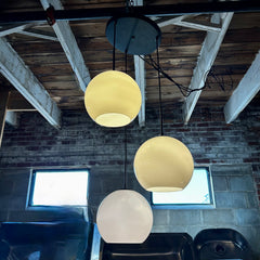 Pendant Light, Three Globe, Milk Glass, Adjustable Height, sku: 032398