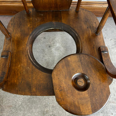 Antique Victorian "Potty" Chair, Solid Wood