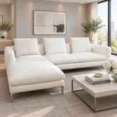 Amura Sofa, White Linen Look, "L"- Shaped Sectional, Sku: 034053
