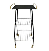 Metal TV Stand with Two Shelves on Casters