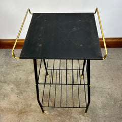 Metal TV Stand with Two Shelves on Casters