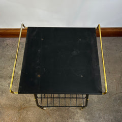 Metal TV Stand with Two Shelves on Casters