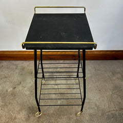 Metal TV Stand with Two Shelves on Casters