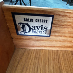 Davis Cabinet Co. Nightstand, Cherrywood, Metal Grilled Doors with Fabric, 1 Drawer