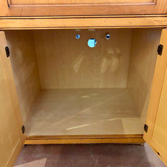 Vanity, Kohler Sink, Brushed Nickel Faucet, Concrete Top, Chiseled Edge, Blonde Wood Cabinet, Sku: 034111